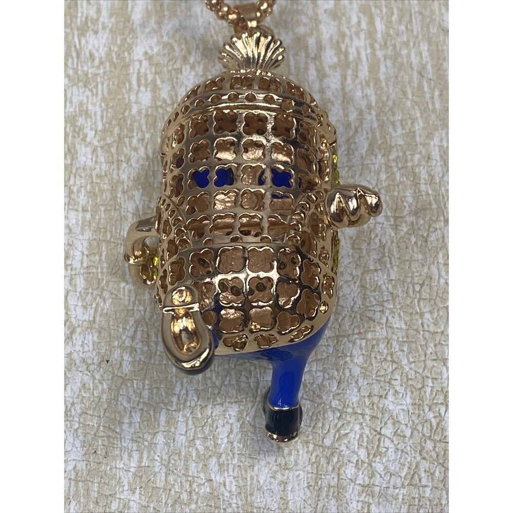 Despicable Me MINION Blue Overalls CARTOON Rhinestone Betsey Johnson Necklace - Picture 4 of 10